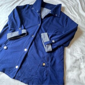 Karen Scott Blue Utility Jacket with Relaxed Fit 1X Warm Casual Travel Nautical